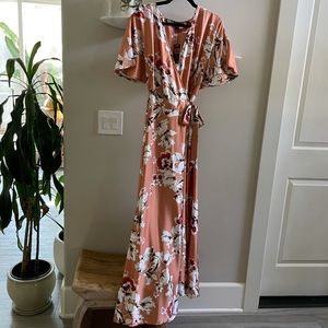 ASOS QED London Floral Wrap Maxi Dress